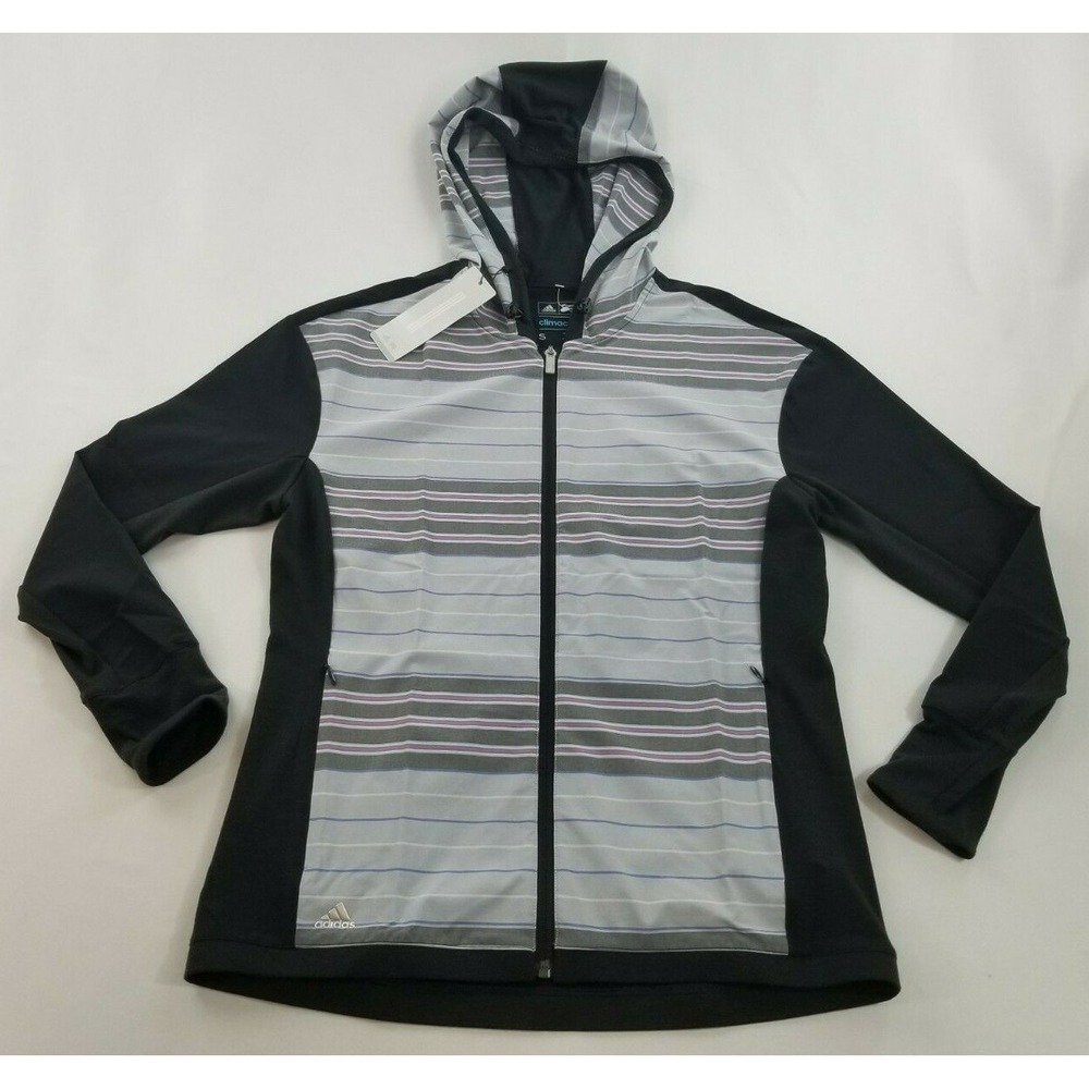 Adidas Women Rangwear Golf Jacket Climacool Zip Track Hoodie Black AF2803 S